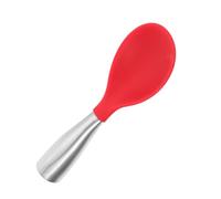 Ipetboom 1 PC Silicone Rice Spoon with Stainless Steel Handle for Kitchen Tableware for Home Restaurant and Hotel Use Easy to Clean Lightweight Design Red