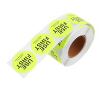 Ipetboom 1 Roll Inventory Control Stickers Round Yellow Copper Plate Adhesive High Adhesive Strength Food Service Labels for Restaurants and Food Scenarios