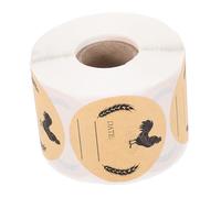 Ipetboom 1 Roll Round Self Adhesive Chicken Egg Labels Kraft Paper Stickers for Egg Cartons Jars Multiuse Packaging Stickers for Farmers Easy Identification
