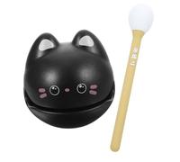 Ipetboom 1 Set Cartoon Cat Shaped Wooden Fish Percussion Educational Music Enlightenment Stress Relief Instrument for Office Decompression and Tranquil Atmosphere