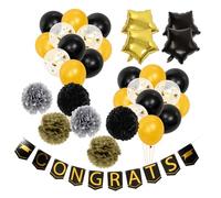 Ipetboom 1 Set Graduation Decoration Kit of Congrats Banner Balloons for Party for Creating Memorable Backgrounds and Atmosphere at Graduation Celebrations