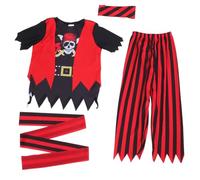 Ipetboom 1 Set Kids Pirate Costume Buccaneer Captain Costume Clothes With Headpiece For Children Toddler Boys Halloween Party Pirate Role Play Dress Up