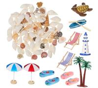 Ipetboom 1 Set Miniature Beach Dollhouse Accessories with Chairs Boats and More for Beachy Decor Microlandscape and DIY Zen Gardens
