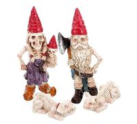Ipetboom 1 Set Skull Ornaments Gnome Garden Ornament Halloween Lawn Statue of Garden Gnomes Standing Gnome Figure Nisse Scandinavian Family Resin Navia Lovers Outdoor