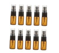Ipetboom 10 Pcs Brown Tea Color Glass Spray Bottles Mini Empty Refillable Perfume Atomizers with Fine Mist for Travel Makeup and Skin Care