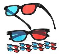 Ipetboom 10 Pcs Red Blue Glasses with Frame Comfortable Nose Pads Compatible with Computer Monitors Tvs and Theater Screens for Enhanced Movie Viewing Experience