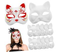 Ipetboom 10 Piece Cat Mask Set Diy Cat Masks Great for Halloween Cosplay and Stage Acts