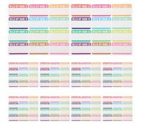 Ipetboom 10 Sheets Colorful Self-Adhesive Name Sticker with Labels for Classification Writing-Friendly Vinyl Material Removable Without Residue for School Office and Home Organization