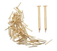 Ipetboom 100 Pcs Pure Brass Round Head Nails Antique Gold Finish Furniture Accessories for DIY Wooden Boxes and Decorative Carpentry Vintage Chinese Style Fastening Tacks