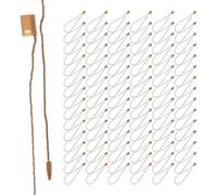 Ipetboom 1000pcs Light Coffee Tag Fasteners with Snap Lock, 18cm Garment Label Strings for Retail Clothing Price Tags and Travel Luggage Hanging