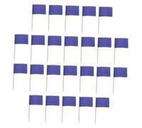 Ipetboom 100pcs Blue Toothpick Flags Cheese Markers Food Name Tags for Buffet Appetizers Cupcakes Charcuterie with Sturdy Plain Blank Design for Easy Identification and Festive Decoration