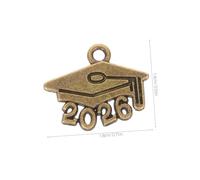 Ipetboom 100pcs Graduation Cap Pendant Mini Graduation Cap Charm Jewelry Making Pendants Graduate Charms Jewelry Findings Golden Zinc Alloy