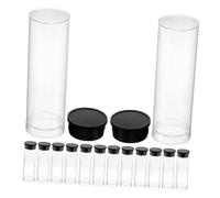 Ipetboom 100pcs Plastic Toothbrush Holder with Black Lid Transparent Travel Case for Electric Toothbrush Heads for Home Office Camping Portable Storage