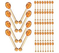 Ipetboom 100pcs Reusable Lip Balm Applicator Spoons Made of Sturdy Plastic with Brown Colour, Resistant to Bending and Breaking, for Travel and Beauty Salons, Cosmetic Jar Spatula