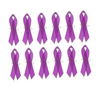 Ipetboom 100pcs Satin Ribbon Brooch Pins Peace Knot Violence Breastpin Durable Awareness Decoration for Charity Events Public Service Activities