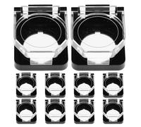 Ipetboom 10pcs 22mm Emergency Stop Button Guard Cover with Cap and Black Base, Push Button Protective Cover for Industrial Equipment and Start Stop Switch Safety