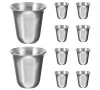 Ipetboom 10pcs 304 Stainless Steel Communions Cups Set with Stackable Design, Silver Multi-Function Religious Metal Cups for Church, Campfire, and Portable Use