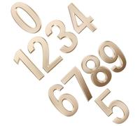 Ipetboom 10pcs 70mm Golden Metal 3D House Numbers 0-9 Self-Adhesive Address Plaques for Outside Doors Mailboxes Hotel Room Signs