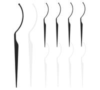 Ipetboom 10pcs Acrylic False Eyelash Display Stick Portable Eyelash Holder for Various Lash Styles Fiber Construction Sleek Transparent and Black Design for Beauty Retail