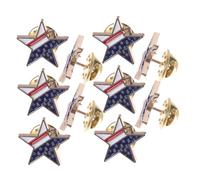 Ipetboom 10pcs American Flag Brooches Lightweight Alloy Five Pointed Star Pins for Independence Day Parties Parades Usa Lapel Boutonniere Pins