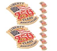 Ipetboom 10pcs American Flag Pins Lapel Brooches - 250th Anniversary Commemorative Patriotic Pins for Independence Day and Veteran’s Day Accessories
