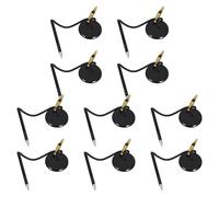 Ipetboom 10pcs Black Desktop Reception Pens with Security Chain and Adhesive Base Holder, Plastic Anti-theft Design for Secure Desktop Placement, for Office Stationery at Business