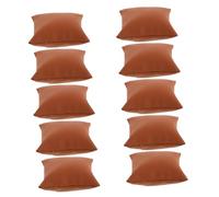 Ipetboom 10pcs Brown PU Leather Bracelet Watch Pillows Soft Stuffed Jewelry Display Cushions for Bracelets Bangles and Watches Versatile Protective Holder for Shop and Personal Use