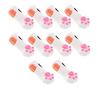 Ipetboom 10pcs Cat Paw Silicone Nipper Protective Sleeves Enhanced Grip Nail Scissors Covers for Manicure Pedicure Tool Storage Travel Reusable Cuticle Scissors Caps