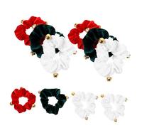 Ipetboom 10pcs Christmas Hair Ties Scrunchies Elastic Plush Hair Rings Festive Ponytail Holders Random Styles for Women and Girls Holiday Accessories