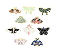 Ipetboom 10PCS Creative Insect Brooches Colorful Butterfly and Moth Enamel Pins Metal Animal Badge Accessories for Women Fashionable Clothing Decoration