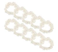 Ipetboom 10pcs Faux Pearl Beaded Hair Ties for Stretchy Elastic Scrunchie Bands with Elegant Vintage Bridal Style Soft Ponytail Holders for School Parties and Everyday Hair Accessories
