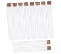 Ipetboom 10pcs Glass Match Holder Jars with Wood Stoppers Multifunctional Storage Bottles for Matches Essential Oils Perfumes Portable Household Glass Jar