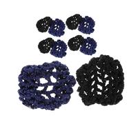 Ipetboom 10pcs Hair Nets for Buns Thickened Professionally Woven Silk Mesh Hair Covers for Women Ponytail Holders for Nurses Bank Staff and Flight Attendants Black Navy Blue