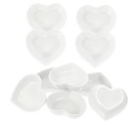 Ipetboom 10pcs Heart Shaped Ceramic Sauce Bowls Mini Dipping Bowls for Soy Sauce Salad Dressing Condiments Lightweight Snack Plates for Home Restaurant Hotel Use Simple White Design