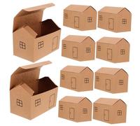 Ipetboom 10PCS House Shaped Gift Packaging Boxes for Candy Small Treats Wedding Favor Boxes Party Favour Packaging for Birthday Anniversary Festive Celebrations Natural Color