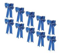 Ipetboom 10pcs Large Blue Christmas Bows Holiday Bowknot Ornaments for Wreaths Tree Toppers Front Door Decorations Reusable Xmas Craft Supplies