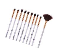 Ipetboom 10pcs Marble Pattern Makeup Brush Set Synthetic Blending Brushes for Eyeshadow Eyeliner Blush and Foundation Professional Cosmetics Tool for Application