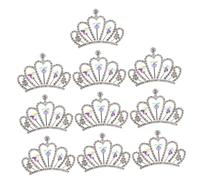 Ipetboom 10pcs Mini Rhinestone Crown Charms Flatback Jewelry Embellishments for DIY Hair Accessories Crafting Crystal Mini Crowns for Women Wedding Party Styling Decorative Elements