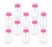 Ipetboom 10pcs Nail Polish Remover Pump Bottles Push Down Dispenser for Makeup Removal and Manicure Liquid Transparent Portable Press Dispenser for Gentle Nail Care