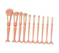 Ipetboom 10pcs Professional Cosmetics Makeup Tool Orange Handle and Pile for Face Powder Application for Beauty Accessories and Makeup Brush Collection