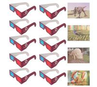 Ipetboom 10Pcs Red Cyan 3D Glasses Disposable Cardboard Movie Glasses for Adults with Red Blue Lenses Suitable for 3D Movies TV Science Projects and Classroom Use