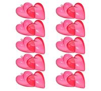 Ipetboom 10pcs Red Heart Shaped Candy Boxes 100x98x56mm with Hanging Hook, Fillable Valentine Favor Storage Containers for Party Decorations and DIY Packaging