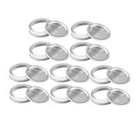 Ipetboom 10Pcs Reusable Tinplate Jar Lids Silver Replacement Covers Leakproof Canning Sealing Caps for Home Food Storage and Preserving Jars
