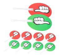 Ipetboom 10Pcs Reusable Voting Paddles with Thumbs Up Down Design Classroom Interaction Supplies Handheld Game Voting Boards for School Green Red Yes No Signals