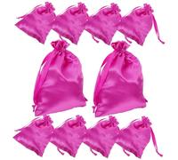 Ipetboom 10pcs Satin Wig Bags Drawstring Storage Pouches for Hair Business Travel Soft Lightweight Wig Packaging Bags Protecting Hair Extensions with Luxurious Smooth Texture Rose Red