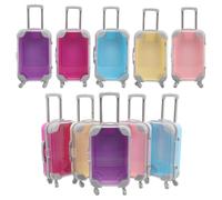 Ipetboom 10Pcs Small Plastic Suitcase Candy Boxes Party Favor Boxes Mini Luggage Organizer in Lake Blue, Pink, Magenta, Light Purple Bright Yellow for Showers and Birthday Events