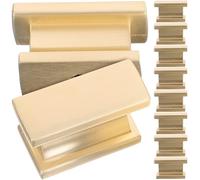 Ipetboom 10Pcs Square Cabinet Handles Brushed Brass Single Hole Pulls Metal Wardrobe Door Knobs Hardware Drawer Pulls for Furniture and Kitchen Cupboards