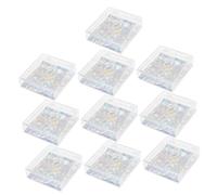 Ipetboom 10pcs Square Flip Top Fake Nail Storage Box Nail Tips Organizer for Waterproof Holder Lid