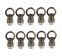 Ipetboom 10pcs Thread Light Fixture Hooks with Closed Ring Nut Heavy Duty Hanging Eye Nuts for Lanterns and Chandeliers Antique Bronze DIY Lighting Accessory for Secure Suspension and