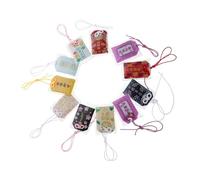Ipetboom 10pcs Traditional Japanese Omamori Hanging Charms with Embroidered Blessings for Luck Health Wealth Success and Protection Decorative Amulets for Car Bag and Home Use